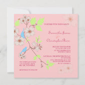 ラブバードの結婚式招待状 招待状 (裏面)