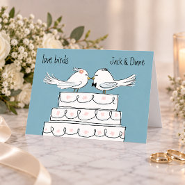 ラブバードの結婚式、新郎新婦のお祝い カード