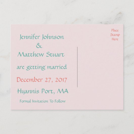 ラブバードの結婚葉書を保存 案内ポストカード (裏面)