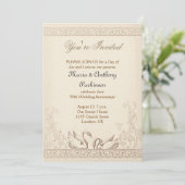 ラブバードの結婚記念日 ヴィンテージ 招待状 (スタンド正面)