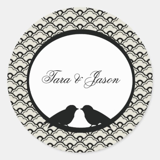 ラブバードの調整封筒用シール ラウンドシール (正面)