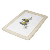 ラブバードはさくらんぼの花の枝ベージュに座っている バスマット (アングル)