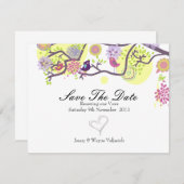 ラブバードは日付カードを白く保存 セーブザデート (正面/裏面)