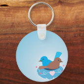 ラブバードは茶色 キーホルダー (正面)