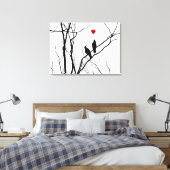 ラブバードをキャンバスに キャンバスプリント (インサイチュ (寝室))