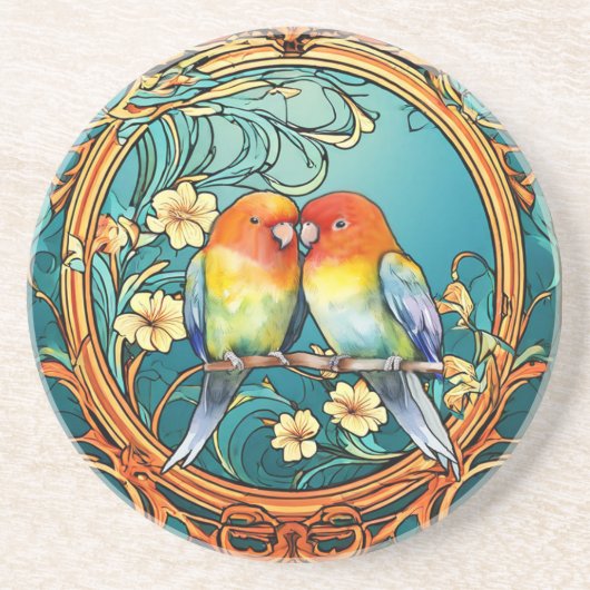 ラブバードアールデコ新しい コースター (正面)