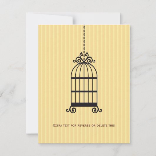 ラブバードイエロー婚約パーティ招待状 招待状 (裏面)