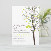 ラブバードイン水玉模様ツリー 招待状 (スタンド正面)