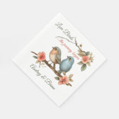 ラブバードウェディングレセプションナパーソナライズされたプキン スタンダードランチョンナプキン (角)