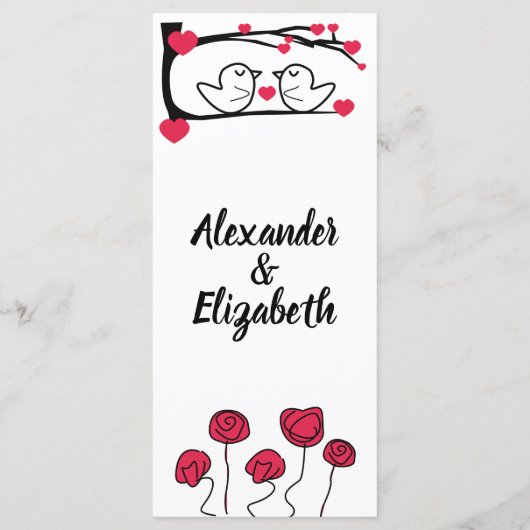 ラブバードウェディングレセプションメニュー メニュー (裏面)