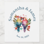 ラブバードウォーターカラーパステル ワインラベル (シングルラベル)