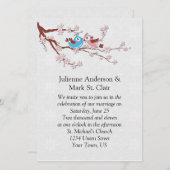 ラブバードオンさくらんぼブラス結婚式招待状 招待状 (正面/裏面)