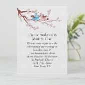 ラブバードオンさくらんぼブラス結婚式招待状 招待状 (スタンド正面)