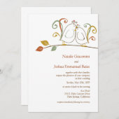 ラブバードオンブランチズ結婚式招待状 招待状 (正面/裏面)