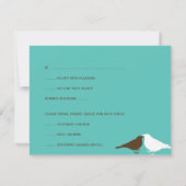 ラブバードガーデン ティールブルー ウェディング RSVP 返信 (裏面)