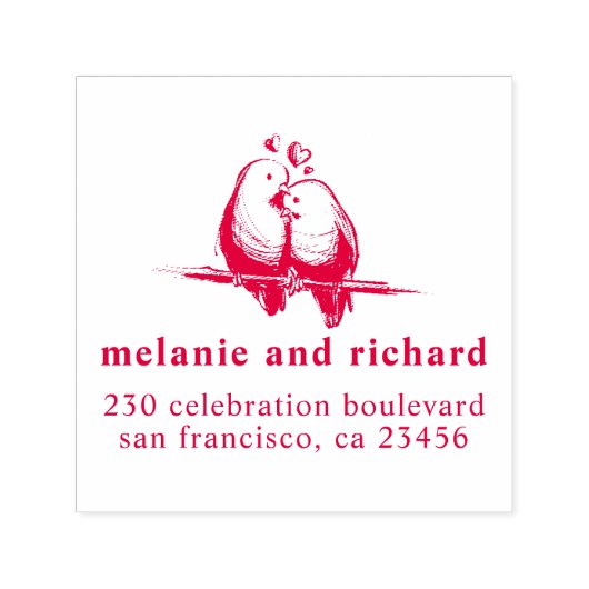 ラブバードクラシックズ結婚の名前と差出人住所 セルフインキングスタンプ (デザイン)