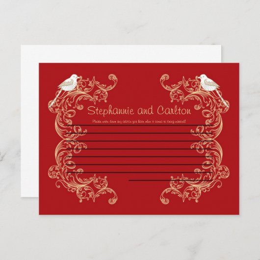 ラブバードクリムゾン結婚/クレムアドバイスカード アドバイスカード (正面/裏面)