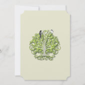 ラブバードグリーンスワールツリー結婚式招待状#2 招待状 (正面)