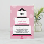 ラブバードケーキ ウェディングシャワー招待状 招待状 (スタンド正面)