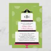 ラブバードケーキ ウェディングシャワー招待状 招待状 (正面/裏面)