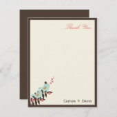 ラブバードサンキューカード ノートカード (正面/裏面)