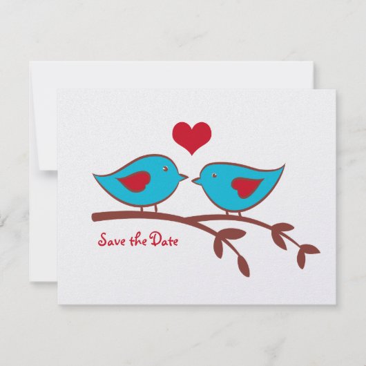 ラブバードズ・セーブ・ザ・デート招待状 セーブザデート (正面)