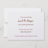 ラブバードズ・セーブ・ザ・デート招待状 セーブザデート (裏面)