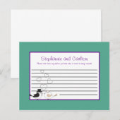 ラブバードティール（緑がかった色）/パープル結婚ズアドバイスカード アドバイスカード (正面/裏面)