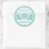 ラブバードティール（緑がかった色）3インチラウンドステッカー ラウンドシール (バッグ)