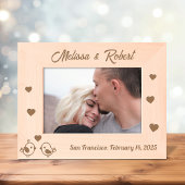 ラブバードハートカップルのバレンタインデー7x5 レーザー彫刻フレーム