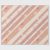 ラブバードハートバレンタインパターンラッピング紙 ラッピングペーパー (フラット)