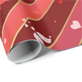 ラブバードハートバレンタインパターンラッピング紙 ラッピングペーパー (ロールコーナー)