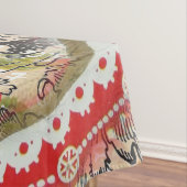 ラブバードハートレッドアートコラージュ テーブルクロス (インサイチュ)