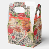 ラブバードハートレッドアートコラージュ フェイバーボックス (オープン)