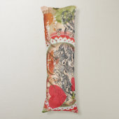 ラブバードハートレッドアートコラージュ ボディピロー (正面縦)