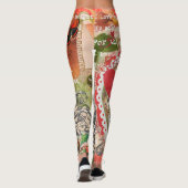 ラブバードハートレッドアートコラージュ レギンス (裏面)