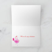 ラブバードハートレッドピンクのバレンタインアートカード シーズンカード (内部)