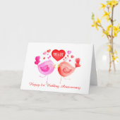 ラブバードハートレッドピンク1周年記念アートカード カード (黄色い花)