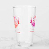 ラブバードハートレッドピンク1周年記念アート タンブラーグラス (左)