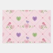 ラブバードハート ラッピングペーパーシート (正面)