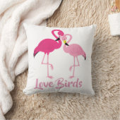 ラブバードバレンタインの枕フラミンゴ。 クッション (ブランケット)