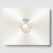 ラブバードパーソナライズされたエレガントなウェディングゲストブック ゲストブック (裏面)