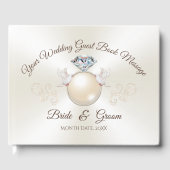 ラブバードパーソナライズされたエレガントなウェディングゲストブック ゲストブック (正面)