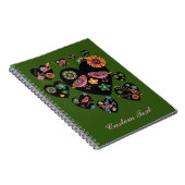 ラブバードパーソナライズされたスカンジナビアフォークアート ノートブック (右側)