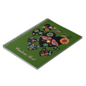 ラブバードパーソナライズされたスカンジナビアフォークアート ノートブック (左側)