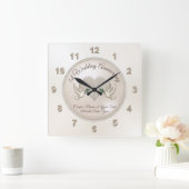 ラブバードパーソナライズされたズ1周年記念クロック スクエア壁時計 (ホーム)