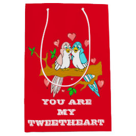 ラブバードパーソナライズされた抱き枕 ミディアムペーパーバッグ