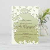 ラブバードフォーエバーオンパステルサンセットオリーブ 招待状 (スタンド正面)