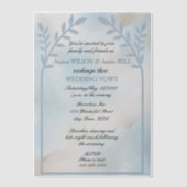 ラブバードフローラアーチピンク結婚ズ ベラム紙招待状 (正面)