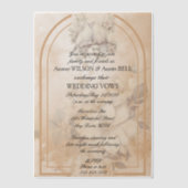 ラブバードフローラ結婚アーチ ベラム紙招待状 (正面)